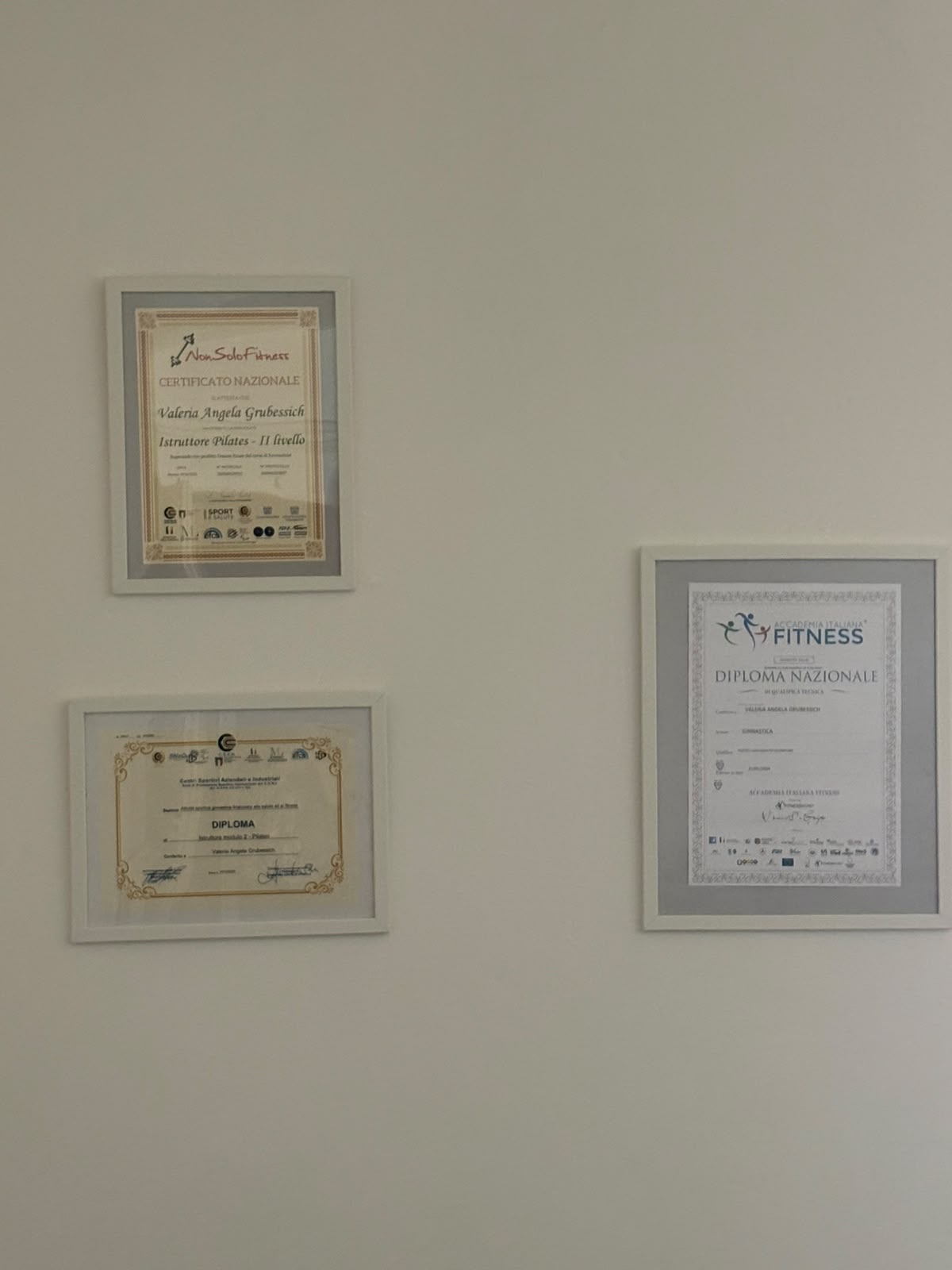 Certificazioni Nazionali Istruttore Pilates Valeria